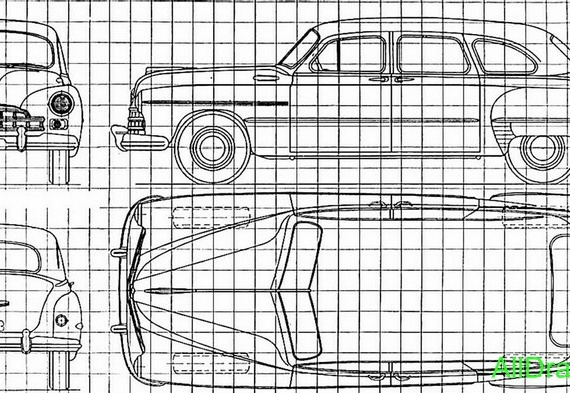 GAZ 12 ZIM (1950) - drawings (figures) of the car